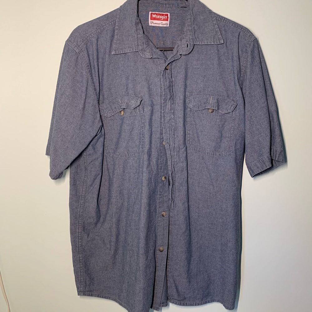 Oversized Jean Wrangler Button Up